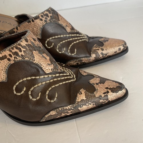 Rampage Womens Shoes Clogs Mule Pointed Toe Brown Copper Snake Skin Nashville 7M - Picture 4 of 8