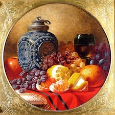 Still life Wine Orange Grapes Fruit Tile Mural Kitchen Backsplash Marble Ceramic