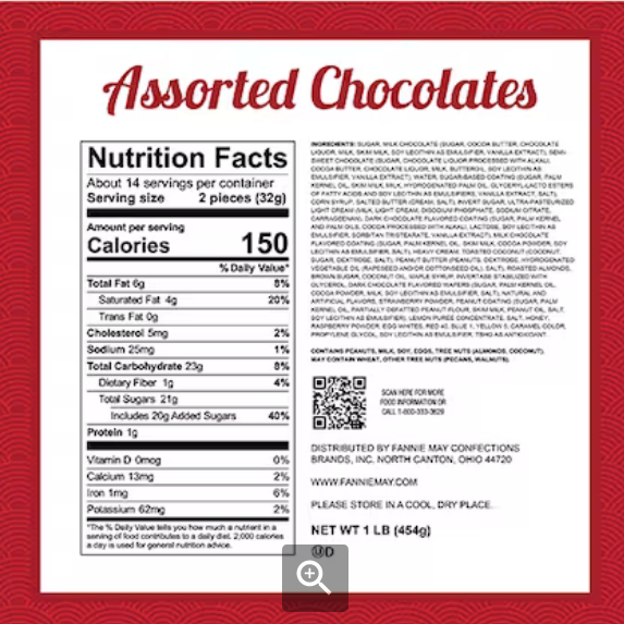 Fannie May Assorted Chocolate 2 lbs Signature Wrap eBay