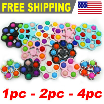Simple Dimple Push Pop Bubble Spinner Sensory Autism Toy Stress Relief Spinner