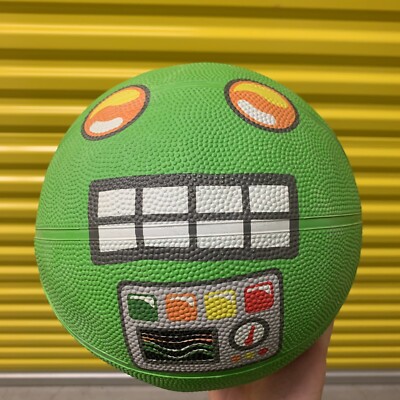 Robot Basketball Ball Rubber Street Kelly Green Tech Computer Geek Techno Nerd