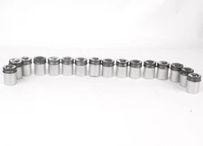 16 Vintage 35mm Film Empty Metal Canisters Containers Silver Top & Bottom 