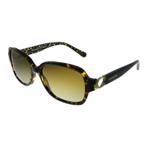 Coach S417 DTT Brown Tortoise Oval Sunglasses Brown Lens 130 