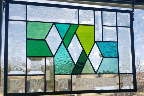 Stained Glass Window Panel 15 1 2 X 10 1 2 Hmd Usa Ebay