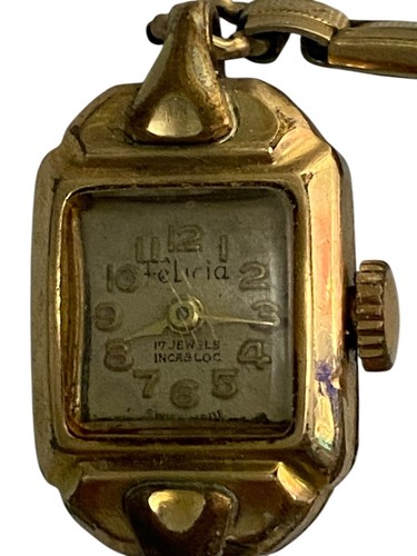 Reloj Felicia Incabloc 17 joyas vintage raro hecho en Suiza oro laminado 20 micras - Imagen 2 de 12