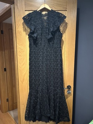 mint velvet black lace dress Black Lace Ruffle Mini Dress Mint Velvet
