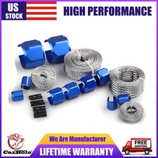 New Radiator Hose Sleeving Kit Stainless Steel Braided Dress-up Hose Cover Blue New Radiator Hose Sleeving Kit Stainless Steel Braided Dress-up Hose Cover Blue