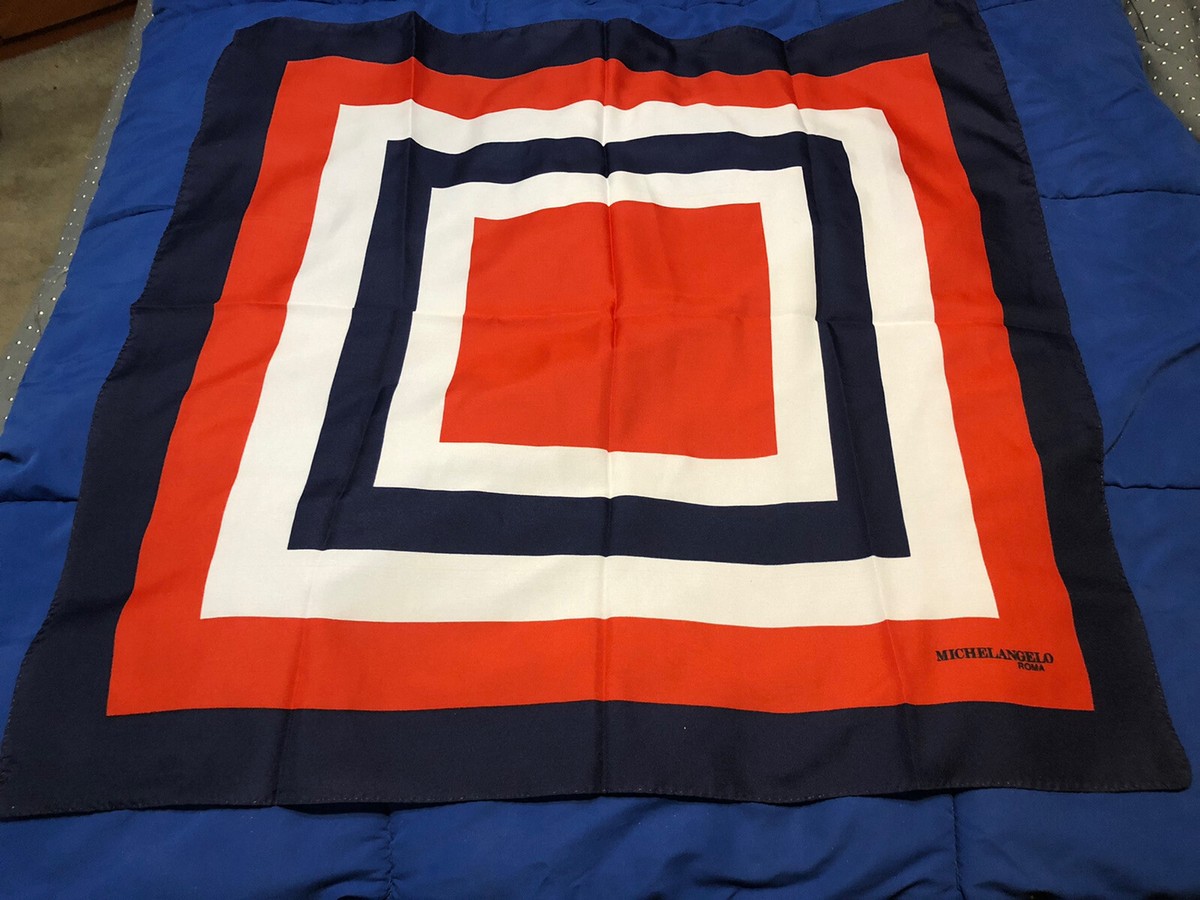 Vintage MICHELANGELO ROMA Scarf - Red, White & Blue