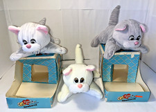 Lot 3 Pound Purrries Newborns Kitten Gray White in Box 7842 Tonka Vintage 1986