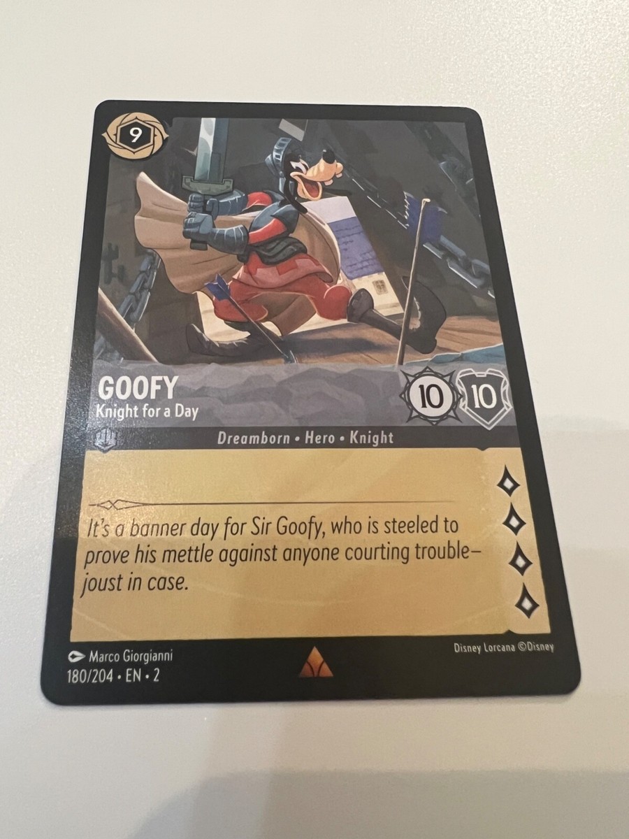 Disney Lorcana Rise of Floodborn 180/204 Goofy Knight For A Day Rare Non  Foil