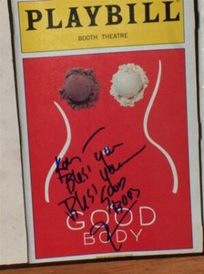 EVE ENSLER the GOOD BODY SIGNED BROADWAY PLAYBILL