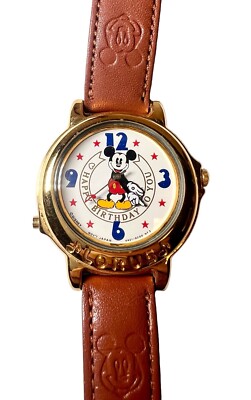 LORUS V421 Mickey Mouse Gold Tone Melody Watch “Happy  display picture 3