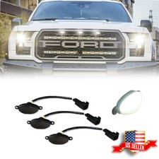 White Led Front Grille Running Lights For Ford Raptor 2010-2014 3pcs Smoked White Led Front Grille Running Lights For Ford Raptor 2010-2014 3pcs Smoked
