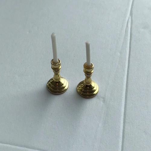 Dollhouse Miniature Metal Candelabra Candleholder Candlestick Stands - Picture 9 of 10