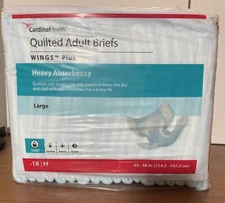 Cardinal Health Large Quilted Adult Diapers Disposable Incontinence Briefs 18 Ct