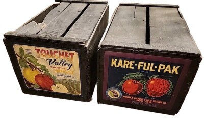 Vintage Washington Apple Wooden Crate Box Label Lot | Touchet | KARE-FUL-PAK 