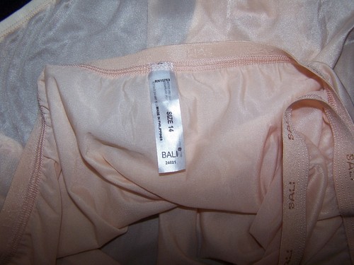 BALI Full Size Slippery Sheer Beige Granny Panties Size 14 - Picture 3 of 3