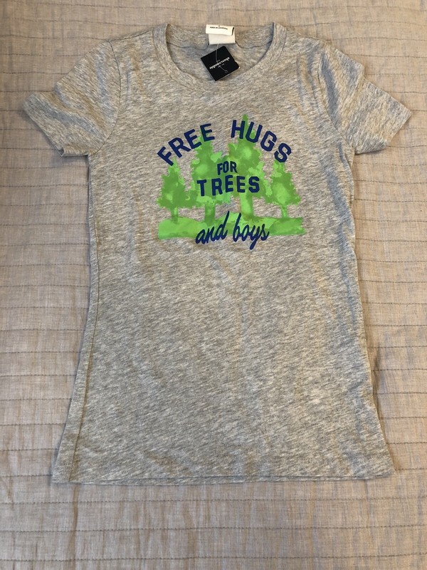 Abercrombie Girl's SHORT Sleeve Shirt Size Small Graphic print gray BNWTS 