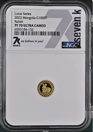 7k Metals 2023 Year of the Rabbit Lunar Series 1/2g Gold NGC PF70 UCAM Mint 5000