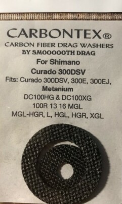4 SHIMANO CURADO 300DSV, 300E, 300EJ & METANIUM DC100HG CARBONTEX  DRAG WASHERS