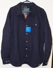 Woolrich Mens Flannel Lined Shirt Jacket Large Blue