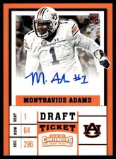 2017 Panini Contenders Draft Picks Blue Foil Montravius Adams Rookie Auto Auburn