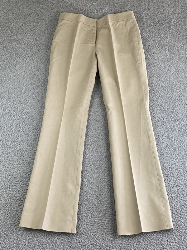 Elie Tahari Women's Size 2 Beige Stretch Bootcut Zip Up Trouser Pants Excellent