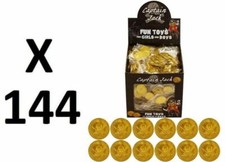 144 PLASTIC GOLD PIRATE TREASURE COINS LOOT GOODY PARTY BAG PINNATA FILLERS TOYS