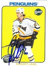 Robert Lang autographed Hockey Card (Pittsburgh Penguins) 2001 UD Vintage #203
