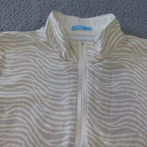 J McLaughlin Top Womens Large 1/4 Zip Sweatshirt Active Long Sleeve Beige - Picture 3 of 9