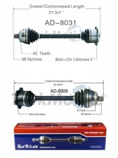 Pair of Front CV Joint Axle Shafts for Audi A6 Quattro 1998-2004 SurTrack Set