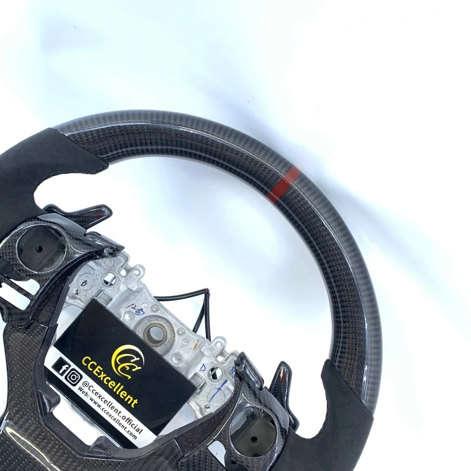 Volante de fibra de carbono real para Lexus IS250 IS300 IS350 RC300 2014-2019 Foto 2 de 4