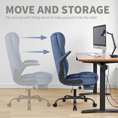 Premium Ergonomic Office Chair Executive Fabric Office Chair with Footrest - Picture 25 of 35