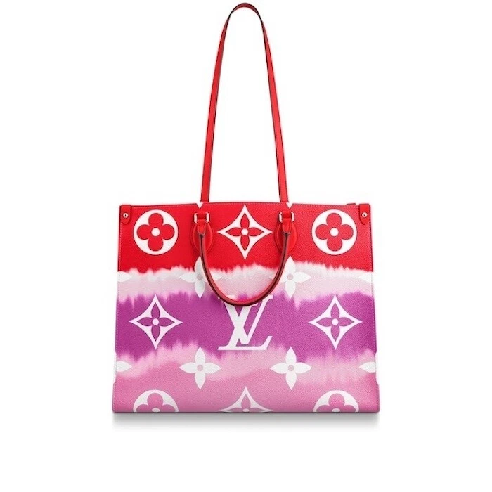 Louis Vuitton LV Escale OnTheGo GM Tie Dye Red Pink M45121 in 2023