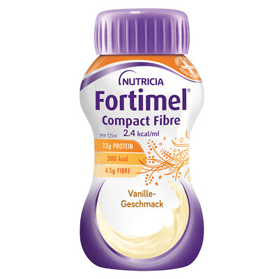 Fortimel Compact Fibre Vanille, 6 x 4 x 125 ml, 2,4 kcal/ml, hochkalorisch