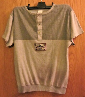 S12 BASIC LINE Herren T-Shirt  mit Knopfleiste Vintage 46