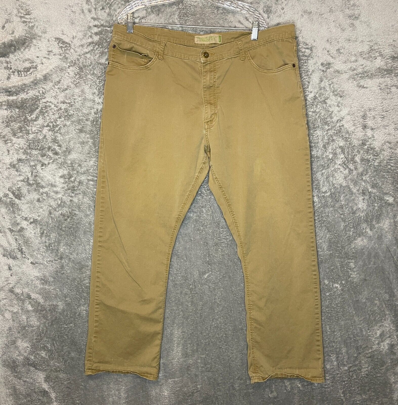 Wrangler Mens Straight Fit Stretch Khaki Chino Jeans 40x29 Mid Rise 5 Pocket