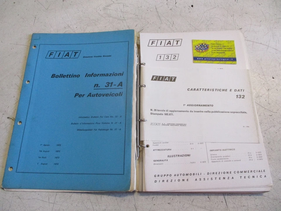 CATALOGO - CARATTERISTICHE E DATI FIAT 132 - EDIZIONE 1972 - ORIGINALE - Immagine 2 di 3