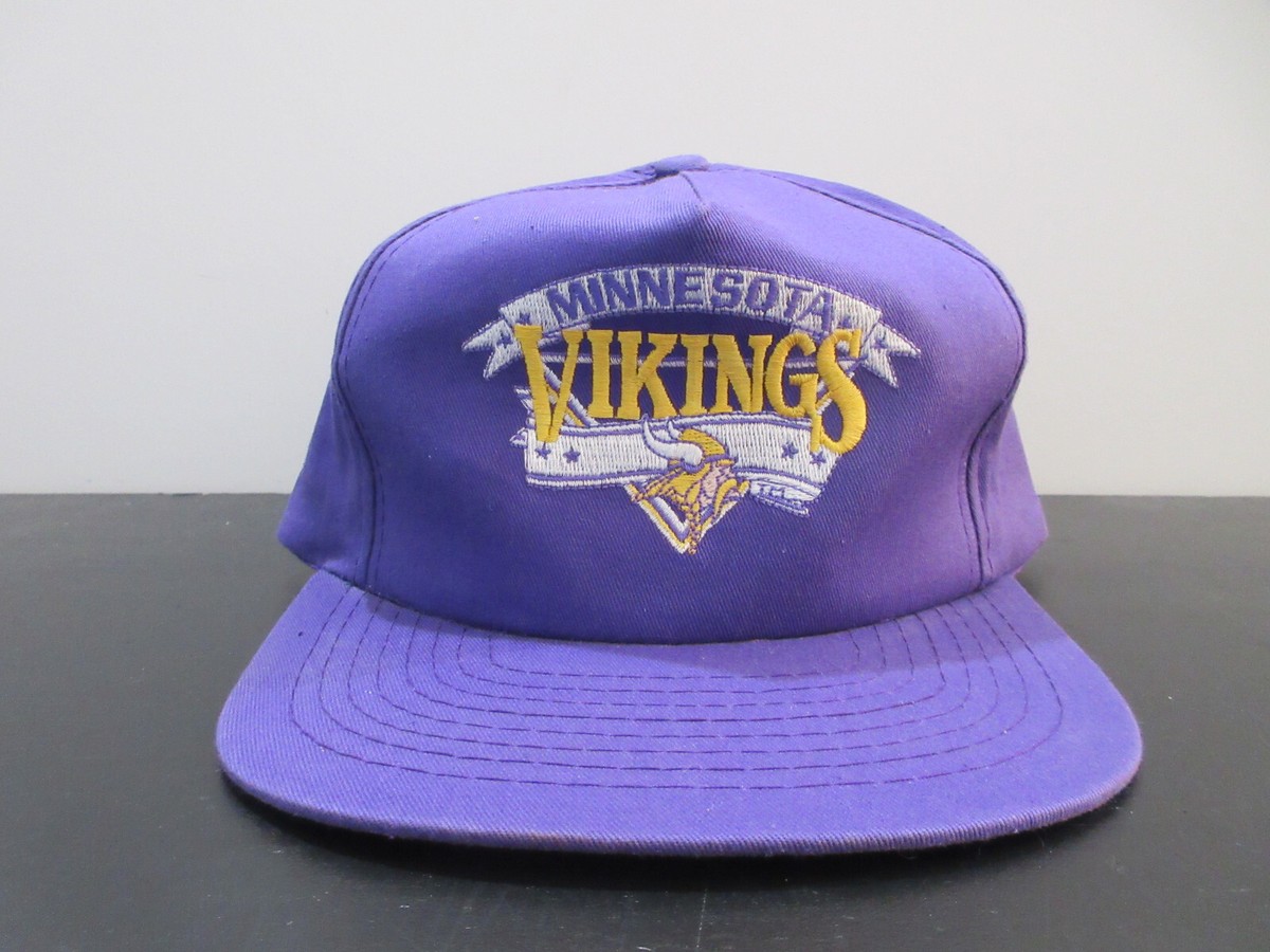 VINTAGE Minnesota Vikings Hat Cap Snap Back Purple NFL Football 