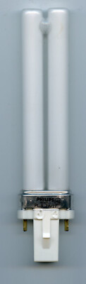 PHILIPS PL-S 7W 27 G23 BASE 2PIN Fluorescent Twin Bulb Tube
