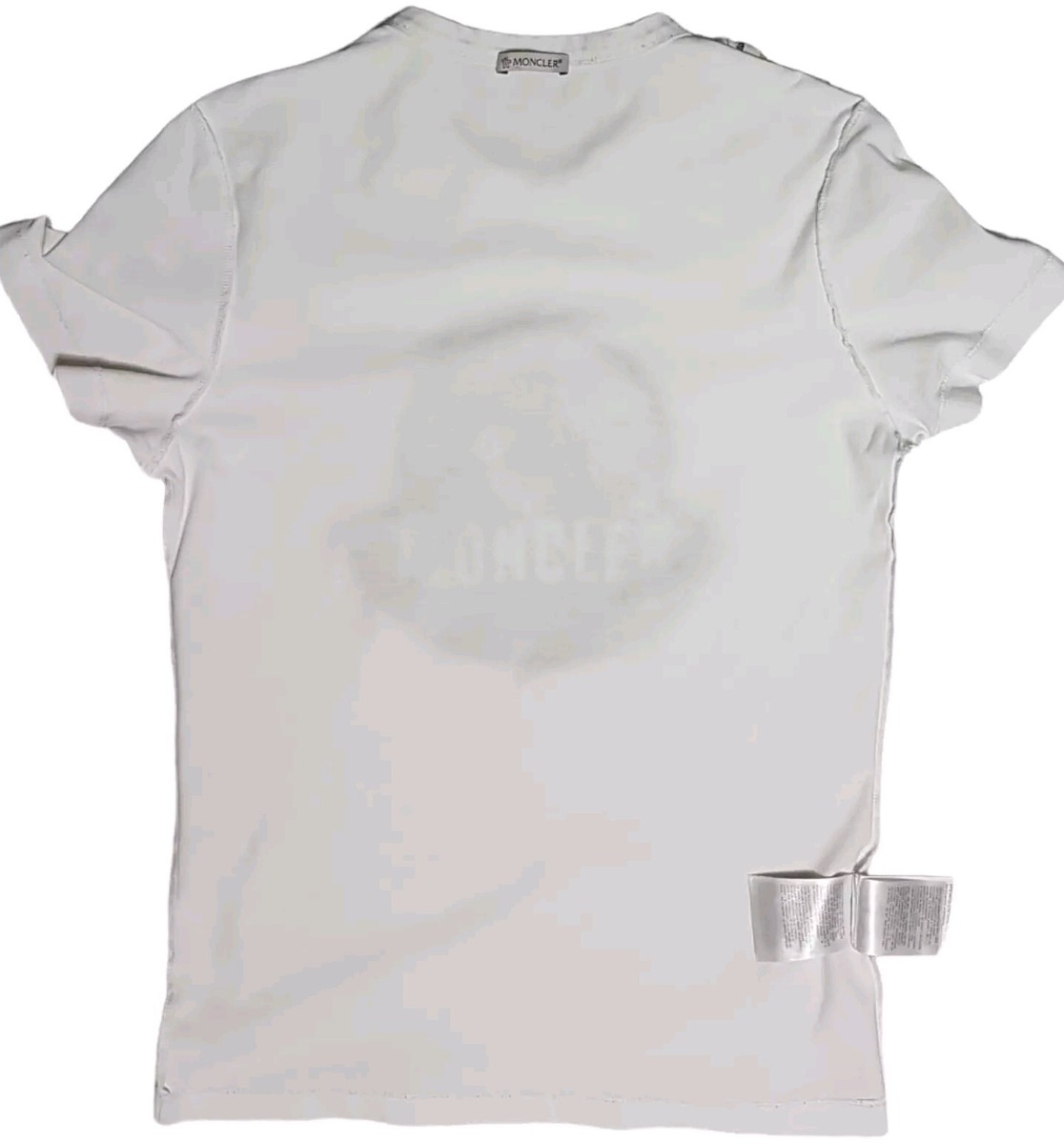 MONCLER White Original Cotton T-Shirt with Mountain Print Sz MONCLER White Original Cotton T-Shirt with Mountain Print Sz