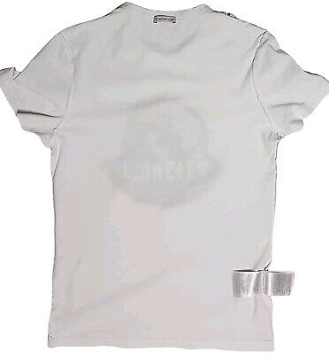 MONCLER White Original Cotton T-Shirt with Mountain Print Sz MONCLER White Original Cotton T-Shirt with Mountain Print Sz