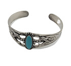 American Sterling Silver Turquiose Cuff Vintage Ball Trading Post Native