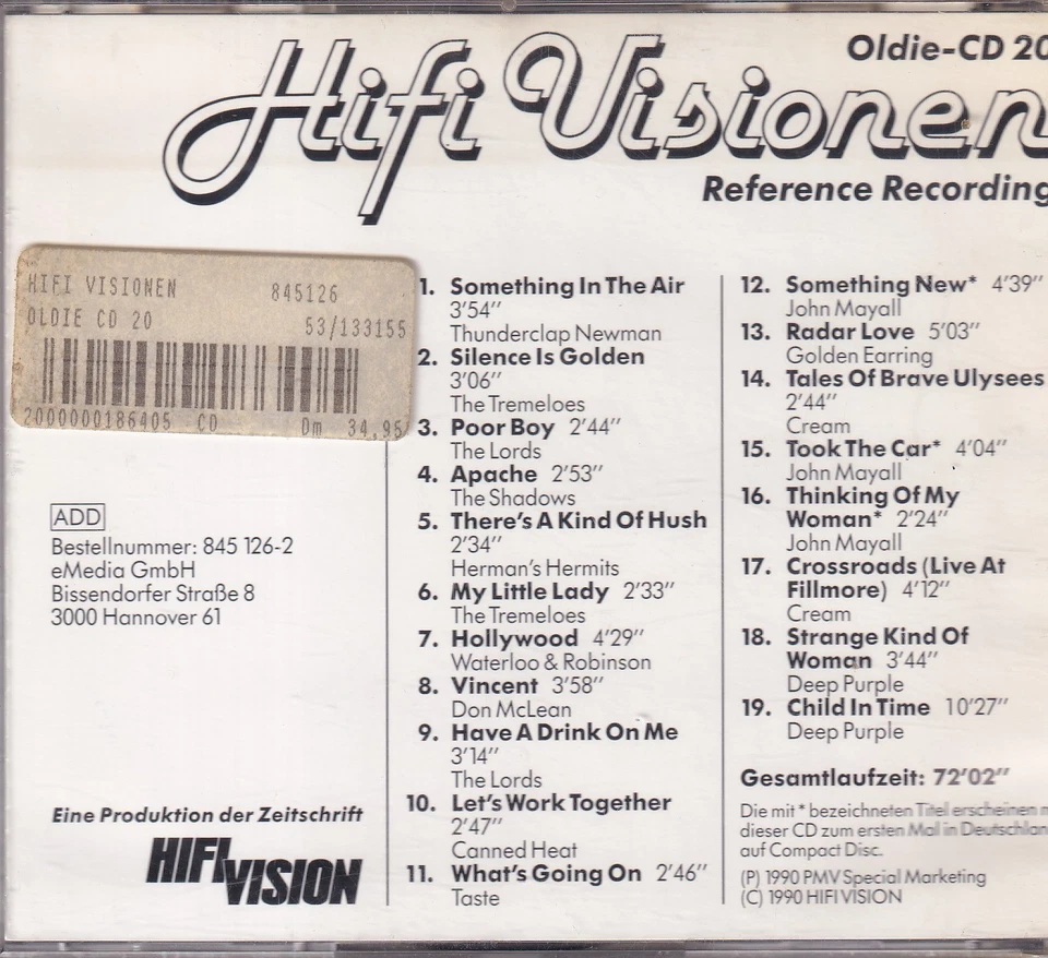 -2244- Hifi Vision Reference Recording - Oldie-CD 20 - CD - vg++ - Bild 2 von 2