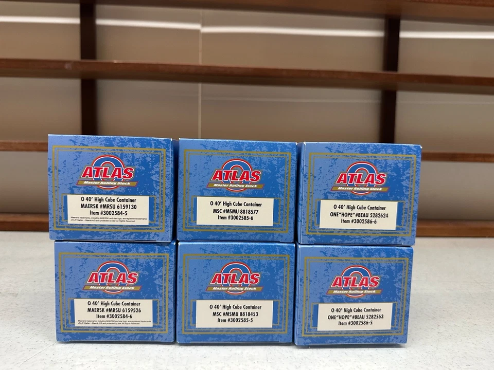 O Scale Atlas #3002588 40’ High Cube Container Assortment of 6 Pieces NIB - Image 4 of 4