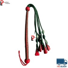 Genuine Cowhide Leather Flogger Whip 05 Falls BDSM Roleplay Adult Toy Handle