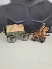 WWI German Field Supply Wagon Hausser Elastolin 1930s Tin Horse Soldiers