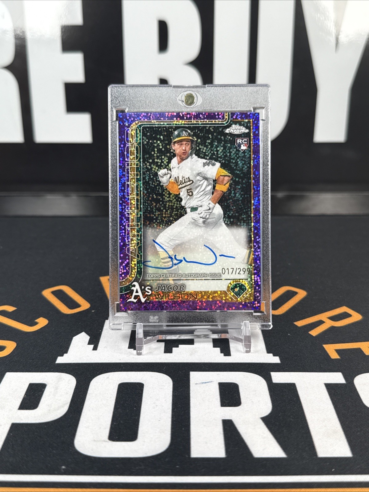 Jacob Wilson 2025 Topps Chrome Rookie Purple Speckle Auto /299