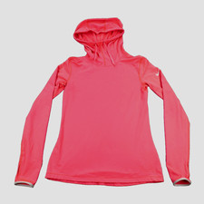 Nike Pro Dri Fit Hoodie Thumb Holes Womens Size M Neon Pink Pullover Long Sleeve