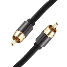 Subwoofer Cable, RCA to RCA Digital Coaxial Audio Cable, 3ft Black